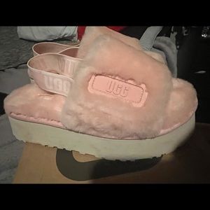 Pink Ugg slides